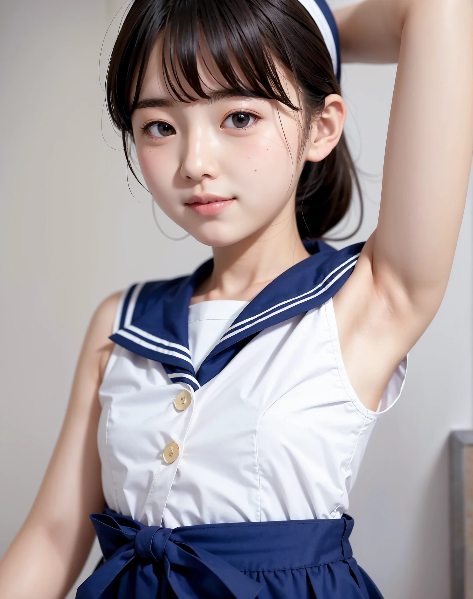  **************************、 sailor suit , white skin,Beautiful shoulders, I can see my armpits