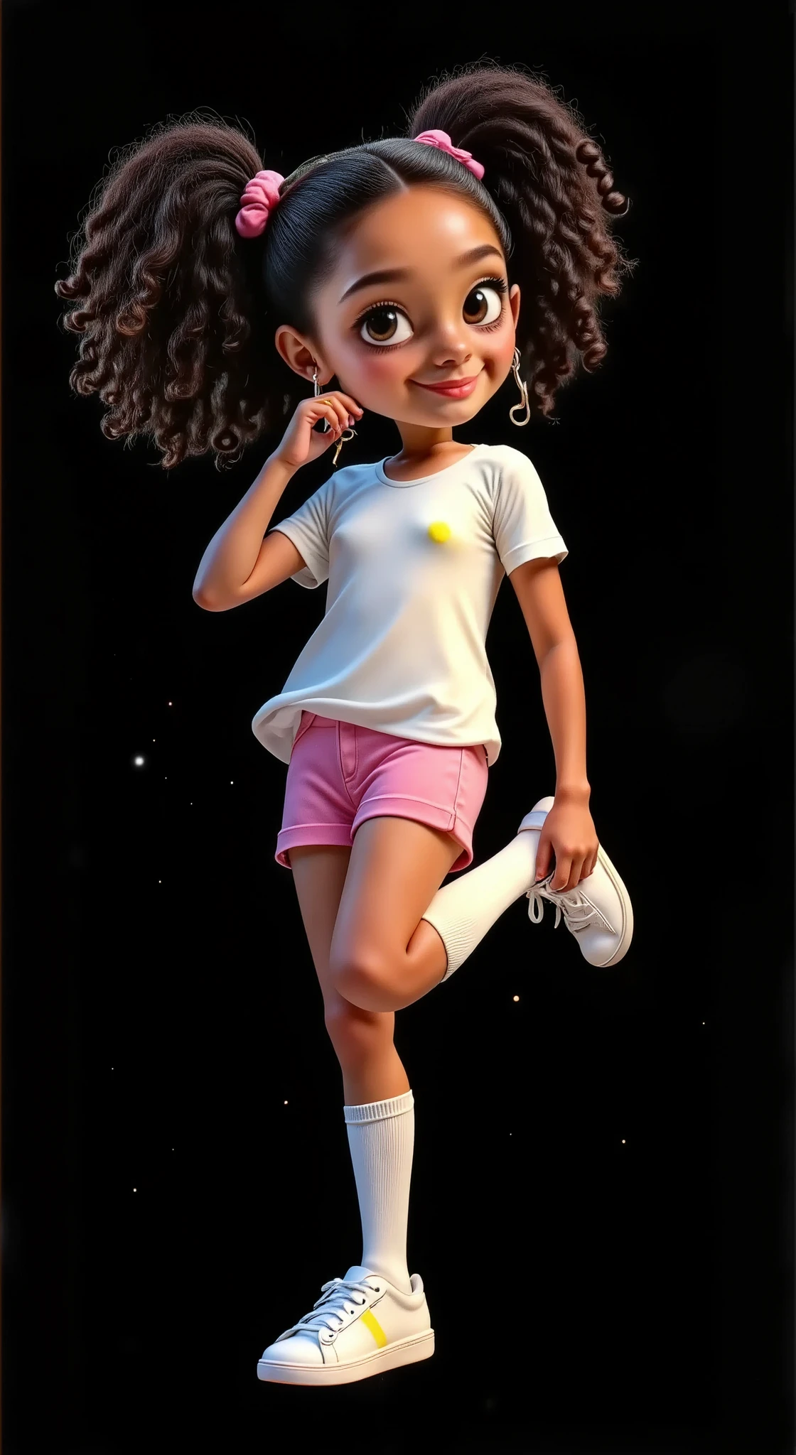 A cute girl, beautiful detailed eyes, beautiful detailed lips, extremely detailed face, long eyelashes, intricate hairstyle, warm smile, slender figure, whimsical expression, wearing a colorful and vibrant dress, standing in a lush and enchanting Disney-inspired fantasy landscape, with magical elements, glowing lights, soft pastel colors, cinematic lighting, photorealistic, 8k, high quality, digital art