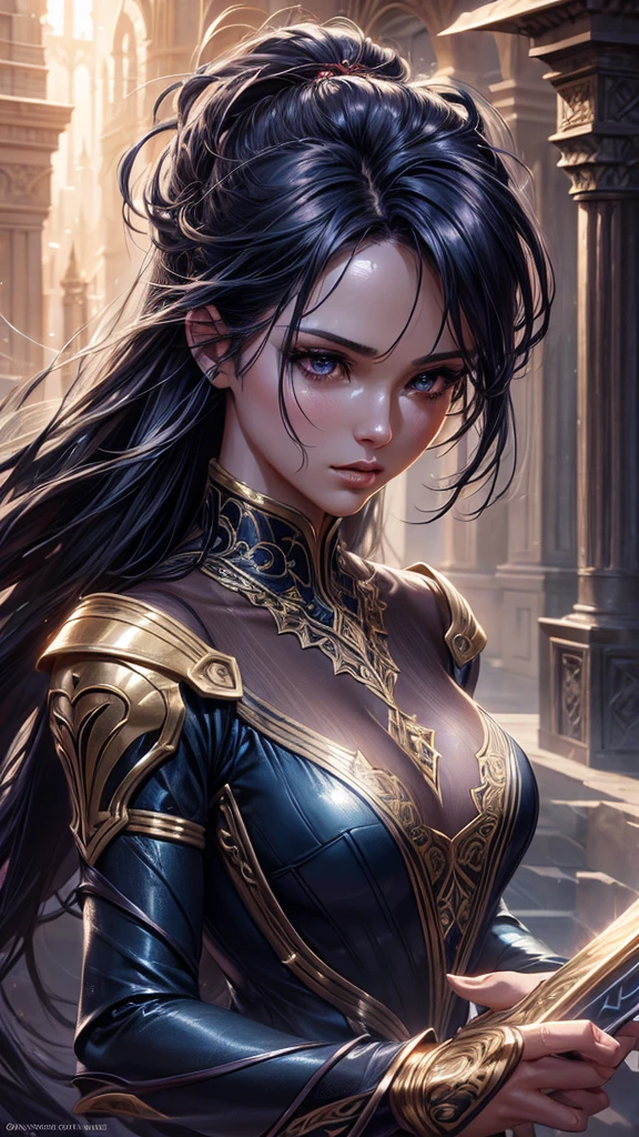 Cronos as a girl. She is arrogant. She is 25. She got a ponytail. She is a warrior.