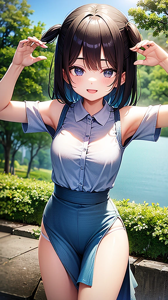 ung_TEEe girls、Loli、brhaired、、medium_bob_haired、、blue_midriff_baring_sailr_uniform、mini_、skirts、short_short Sleeves、thighlet、big_titty,closed_eye,, Childlike smile、open_gura、standing a,dock_background ,、 ,、 ,、 ,、、spreading_legs、、、、、happiness、NSFW、,apart_legs,short_glove, wet,transparent,covered_titsnipples, covered_crotch、、、、, under_titty, Wearing sweat, bare_thighlet, (groin:1.5), soo_skins、,