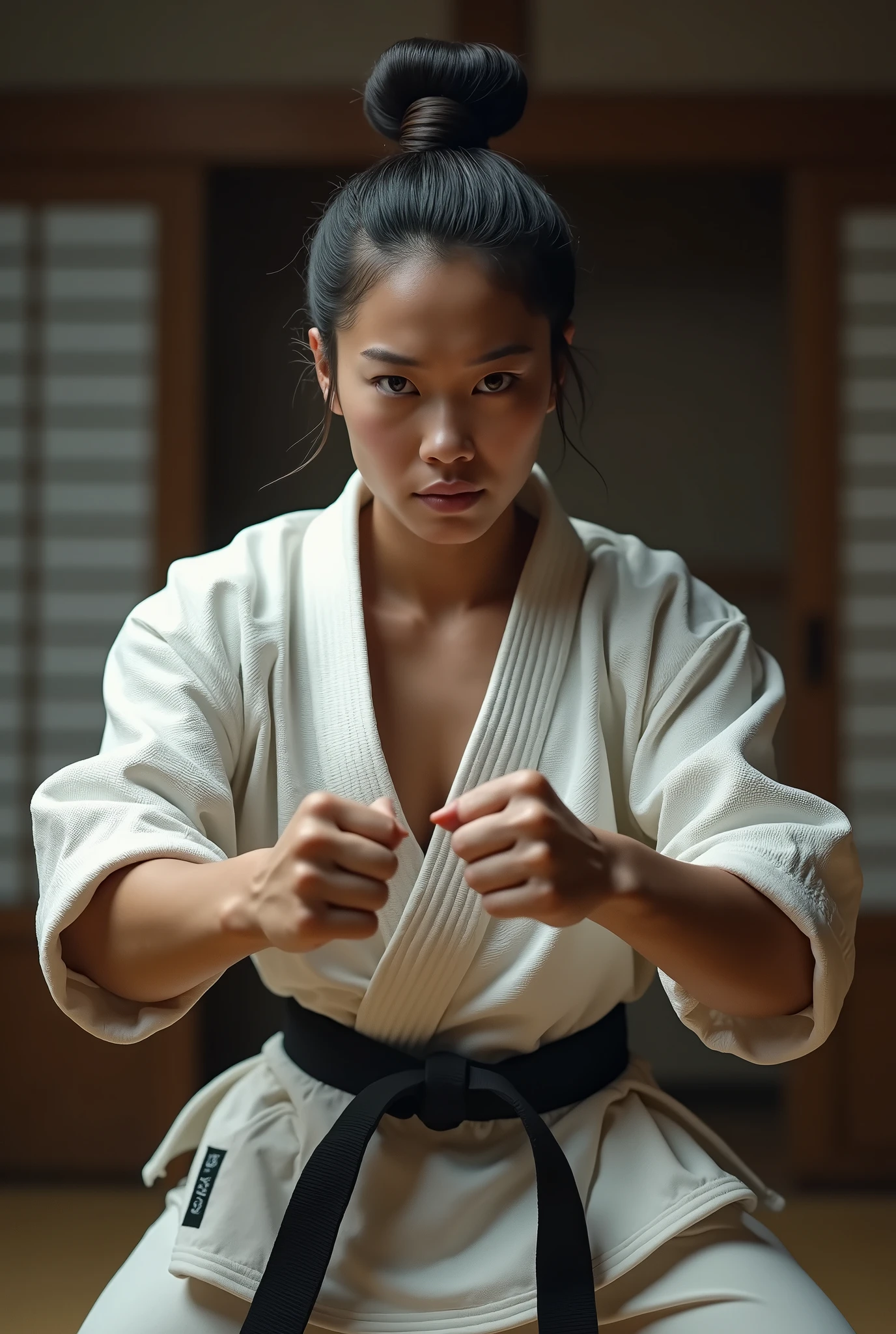 bare woman, martial arts