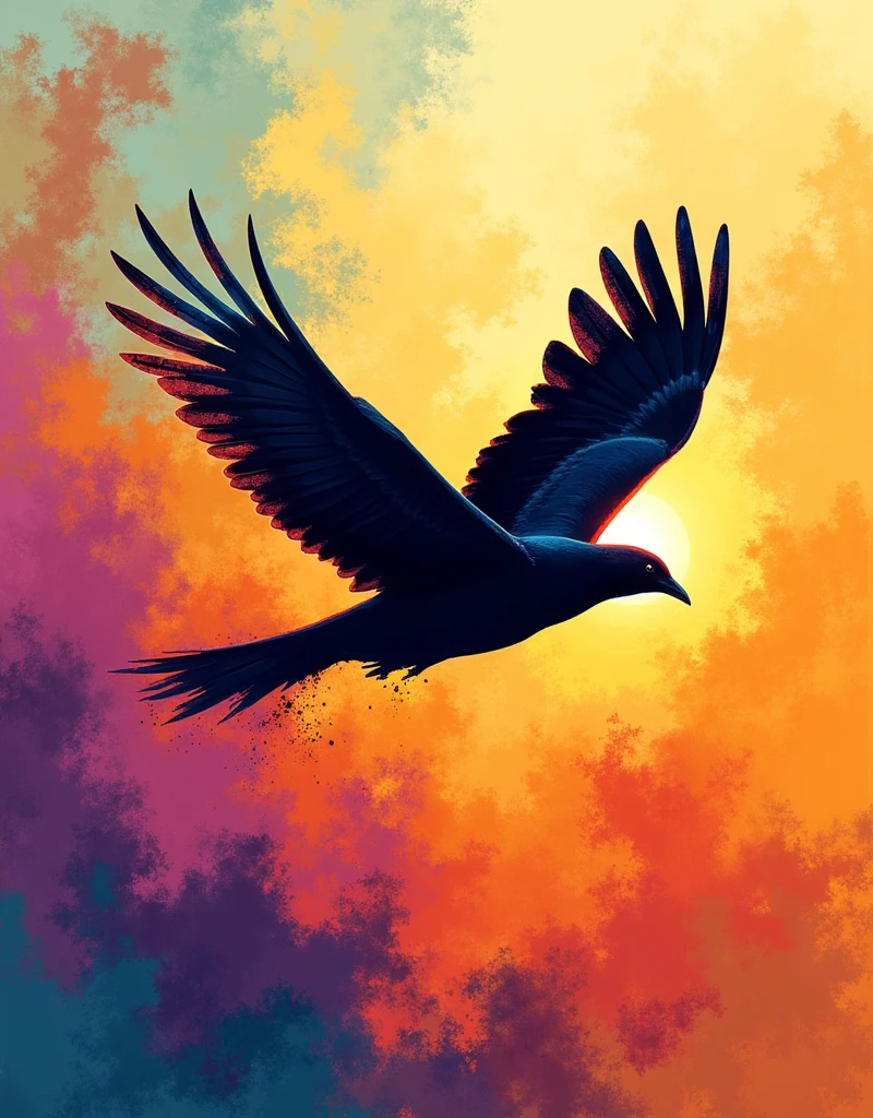 Flying Bird Silhouette, illustration, Abstract, silhouette, sputtering art, colorful, Thanksgiving Day,