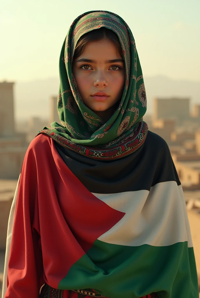 Palestine girl flag