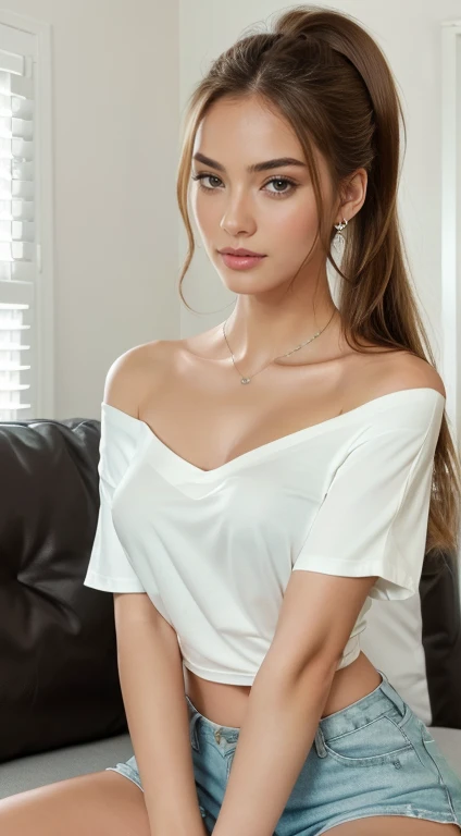 Jolie fille,jeune,20 ans,belle lèvre,sophie mudd,visage lisse,visage rond, seductive smile, sophie mudd, summer leather dress, work office