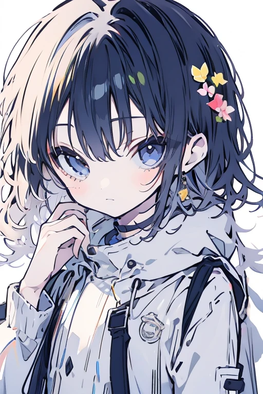 leaning back with hands out in the air,girl、high school girl、(masterpiece, highest quality, official art:1.2), (flat color:1.5),(colorful),looking at the viewer,1 girl,alone, white background, ,(2D:1.5) ,NSFW