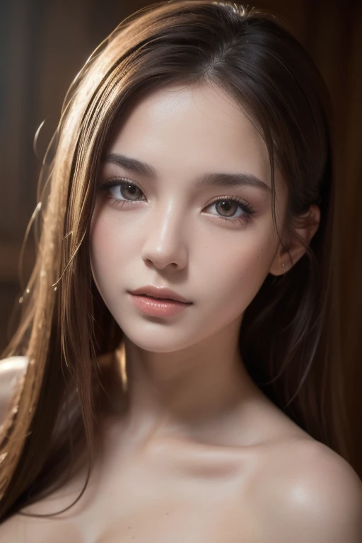 Highest quality, Face Focus, Soft Light, Ultra-high resolution, (Realistic:1.4), RAW Photos,
1 Japanese girl, alone, cute, (pupil, Light in your eyes),  Beautiful face in every detail, (),(High resolution detail of human skin texture),
(Long Hair),
Hotel Bedroom,
negligee,
(Portraiture)