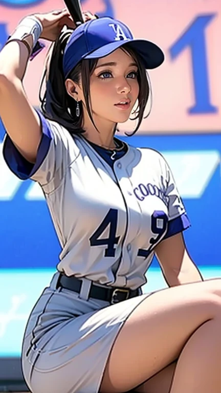  no . 4 batter、  homerun artist  、  very beautiful woman  、 I'm wearing a Colorado Rockies uniform, hitting at Dodger Stadium  、 long legs 、White-skinned Japanese hitter  、