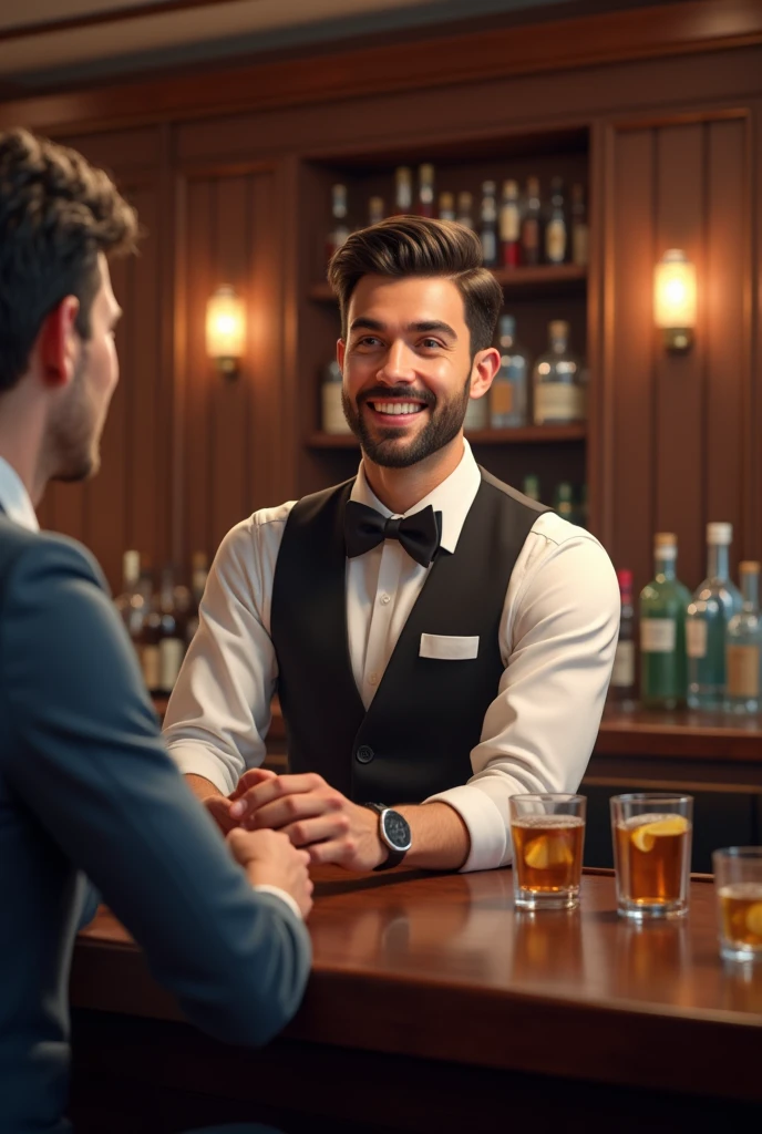 Arafed man in a blue vest holding a glass of wine, Bogdan Rezunenko, Michal, imagem de perfil, ástor alexander, Maxim Shirkov, Marcin Rubinkowski, Alexandre Rostov, Konstantin Porubov, Raphael Personnaz, Bartending, edin durmisevic, foto do perfil, adam varga