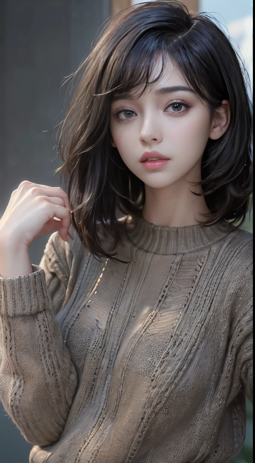 (RAW photos, top quality), (realistic, photorealistic: 1.3), highest quality, high definition, masterpiece, super detail, illustration, 1girl, upper_body, dynamic angle, world masterpiece theater, messy_long_hair, top quality, highly detailed CG Unity 8k wallpaper, ink, stunning, cinematic lighting, lens_flare, dunhuang_ style, short hair