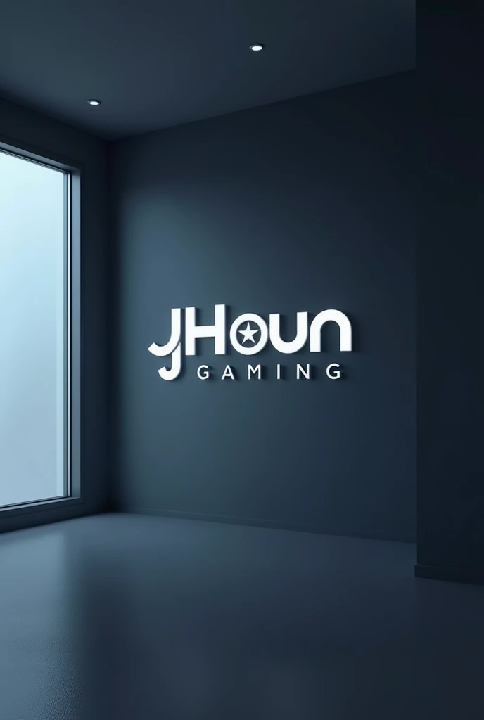 Create an image of a minimalist gaming room with a clean and simple design. There should be no furniture like chairs or PCs. The back wall should feature the text 'Jhoun Gaming' in bold, modern letters. The room should have soft lighting on one side with a slightly darker area on the other. The room should have subtle lighting and shadows, creating a calm, minimalist atmosphere. The dimensions of the image should be 16:9, perfect for a YouTube background."
You can use this prompt in a tool like DALLĀ·E or any other image generation platform to get the desired image