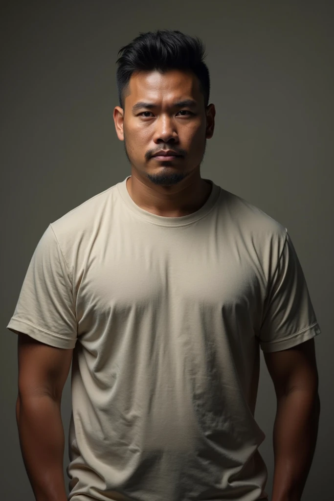Male 30 years old, short black hair, eyes black, diamond face shape, thick lips, fleshy lips, droopy eyes, empty eyes, Enigmatic appearance, little beard, Background transparent,