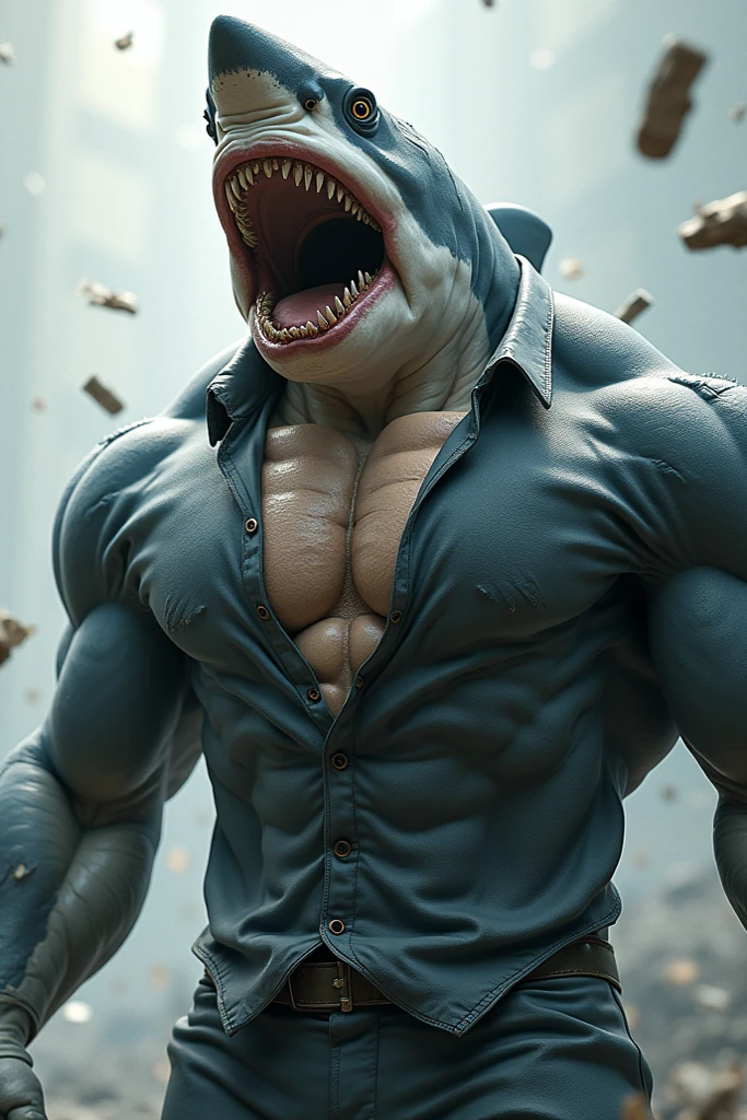 Plaintext 1. ((shark head:1.2+Shark skin:1.1):0.8+Marine classic),((Dynamic low angle:1.1)+(A lot of detail:1.1),(big muscular male:1.2,Ferocious muscle curves and textures, Ultra-detailed:0.9))
2. ((shark head:1.1+Shark skin)+(Dynamic low angle:1.1)+(A lot of detail:1.1)),((Sensible belt belt:1.1),(Wear pants:0.Muscle Man 9),Sharp muscle lines, Ultra-detailed:0.9)
3. ((Male sharks:1.2+Skin spots and muscle lines are interesting:1.1):0.8,((The belt can be perceived:1.1)+(Pants mix and match:1.1)),(Dynamic low angle:1.1)+(A lot of detail:1.1))