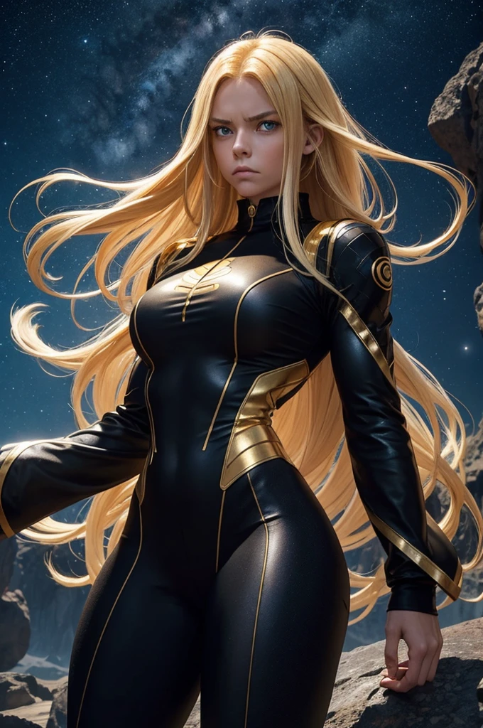 masterpiece, best quality, agrias, grey sweater, black leotard, twirl, spin, blonde hair, superhero, boots, tornado, whirlwind, solo, bare legs, whirl, wind effects, spinning into a tornado, fast spin, stand, time travel, travelling through time, highleg, perfect hands, perfect fingers, highleg leotard, powering up, tornado swirls