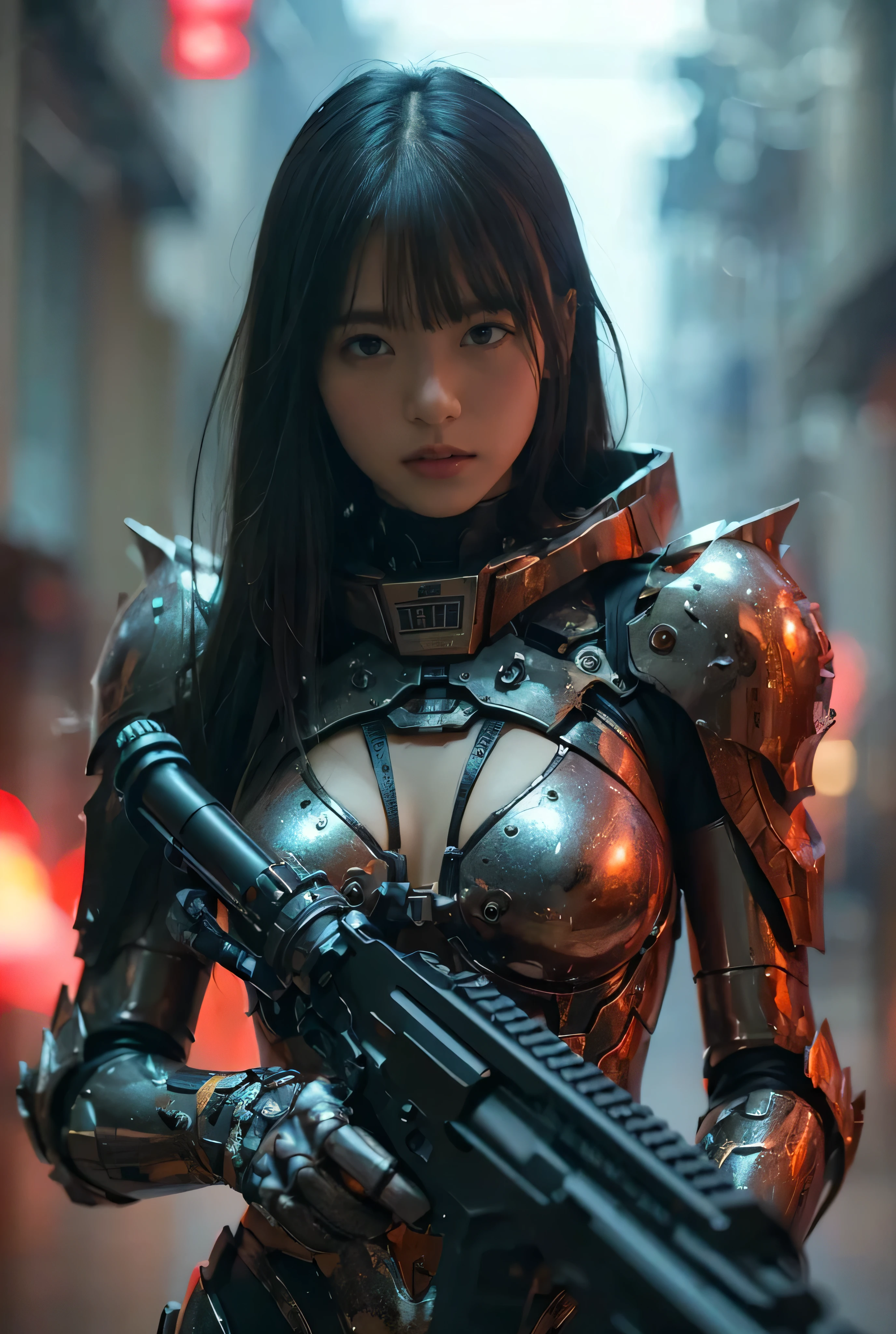 (1 Mechanical Girl)、(Mystical expression)、top-quality、masterpiece、超A high resolution、(Photorealsitic:1.4)、Raw photo、女の子1人、Fight mutants、glowy skin、(((1 Mechanical Girl)))、(Red Metal Bodysuit)、(Fight goblings、ogre、Fierce battle with orcs),(Fight fiercely against aliens)、Fight fiercely、(beautiful forest background)、(Fighting Demonic Beasts)、(Small LED)、((super realistic details))、portlate、(Strong giant demon beast background),globalillumination、Shadow、octan render、8K、ultrasharp、Colossal tits、Raw skin is exposed in cleavage、red metal、Details of complex ornaments、Japan details、highly intricate detail、Realistic light、(Mystical expression),CGSoation Trends、Blue eyes、radiant eyes、Facing the camera、neon details、(Mechanical limbs)、(blood vessels connected to tubes)、(Wires and cables connecting to the head)、Small LED、,Mechanical thighs、Toostock、(Hands are also made of machines)、(Precipitous cliffs、fortress)、机器人、