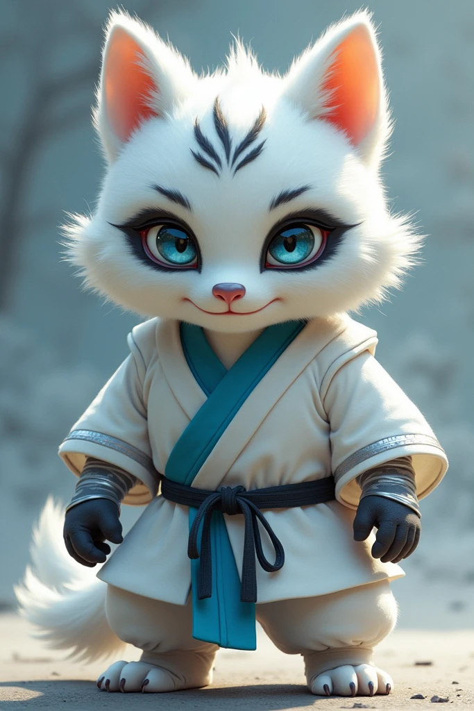 (35mm movie rendering+Realistic details),Samurai cute kawaii monkey avatar+human - shaped,Long knives,Blue fur,(Wonderland of Dreams+Fantastic atmosphere),(Clear key lighting+depth of field background),4K