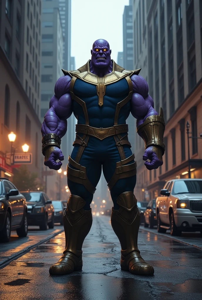 thanos statue on planet titan made of concrete, realistic, 8k