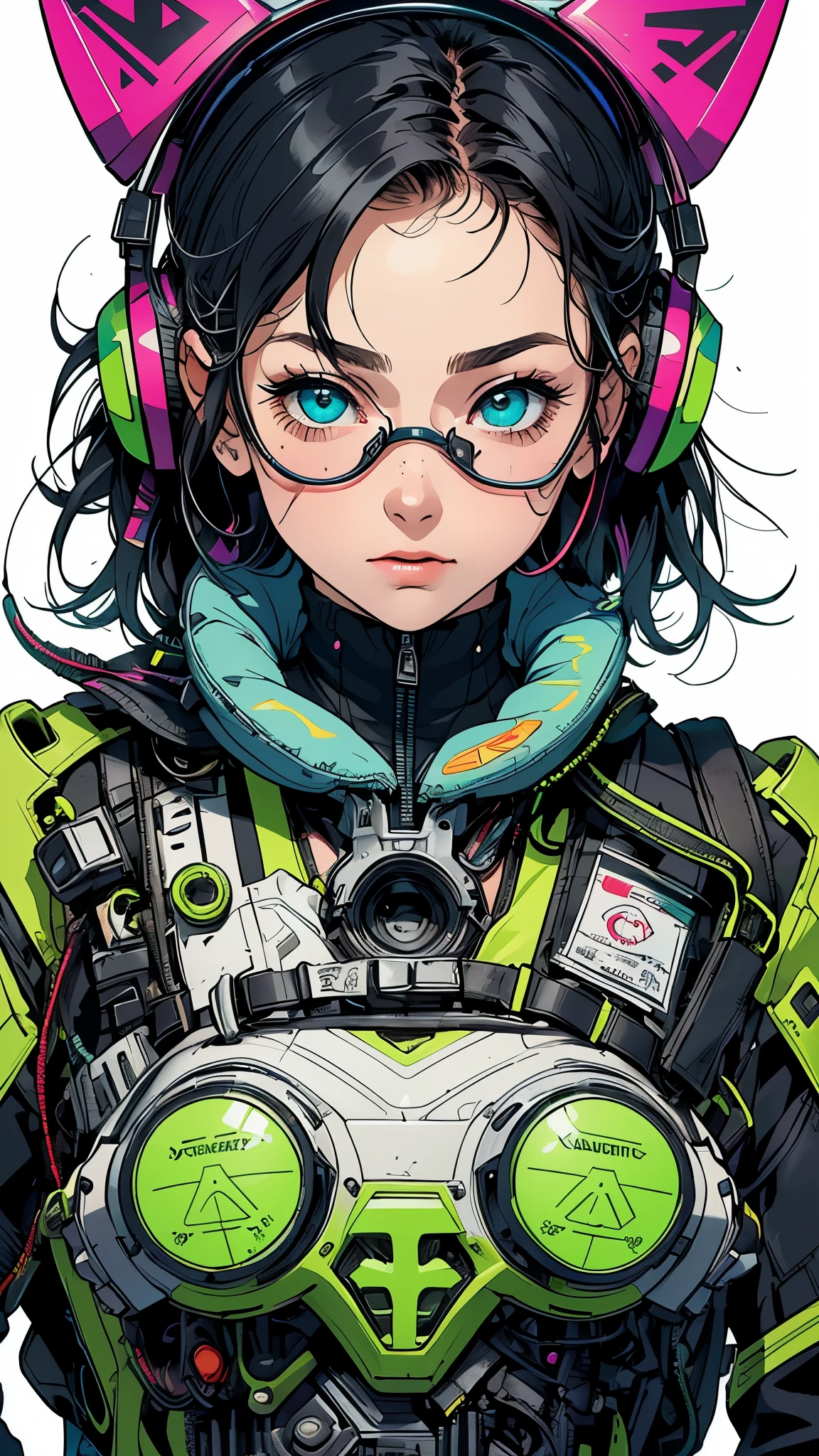 ((( Masterpiece , best quality))),(((Alone:1.2))),((( 1 girl:1.2))),32K Wallpaper, very detailed, Poster, Retro Vintage Sci-Fi ,(((((近未来的なサイバーパンクPoster))))),(((((Portfolio))))),(((((close-up))))),((((( bust up))))),((((More Angles)))),(((Overwhelming highlights))),(( fluffy breasts )),(((completion. detailed face ))),((( extremely talented ))),((( most complex machine ))),(((Absolutely Simple Background ))), Special Classified Thermography Skateboard Goggles Hedgehog Headphone Speaker Cleavage Ultimate Machine Unlimited Mechanics Wild Authentic Neon Green