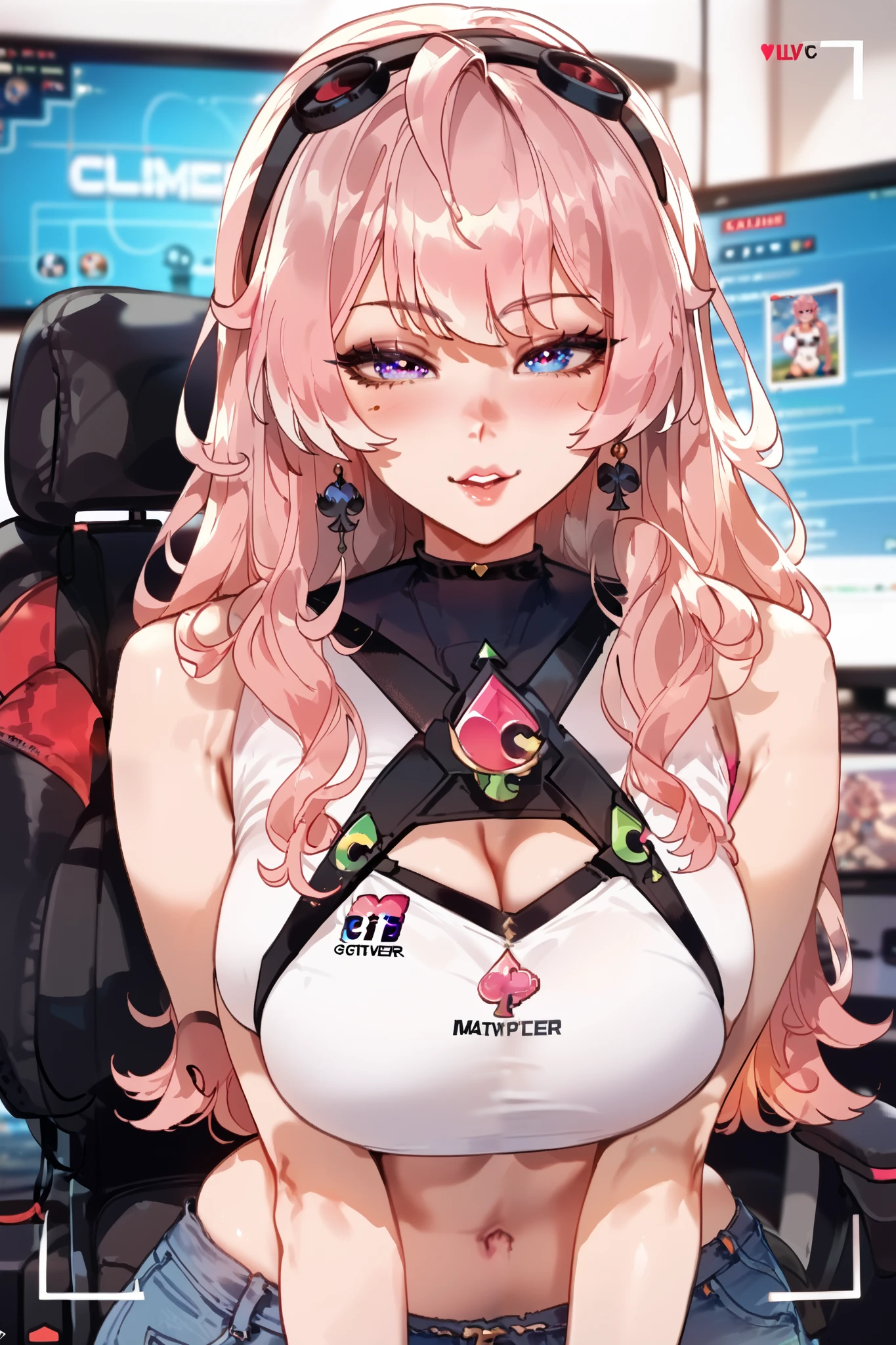 vtuber, High resolution ,  masterpiece,  Anatomically correct, Preciso,  The best quality , HD model,  tall details, streamer,streaming setup gamer ,playing