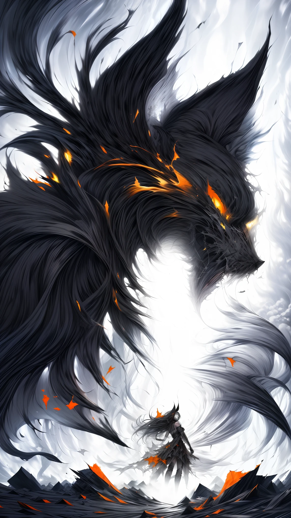 general plan full body ,((dark and torn black and white illustration:1.5)), ung person, beautiful muscular body, fierce expression, holding a weapon , (colors in your clothes, Warm, orange, yellow, Violet: 1.3), standing on a desolate land, dramatic lighting, intense shadows, sandy texture , high contrast, vibrant colors, dynamic pose, Powerful posture, rough background, explosive atmosphere, dystopian theme, surreal elements , digitally painted illustration, High definition resolution, intricate details , dramatic composition, avant-garde and chaotic brushstrokes, gothic style, intense emotions, Scale epic, raw and gritty feeling, Captivating and provocative works of art..kkkkkkk