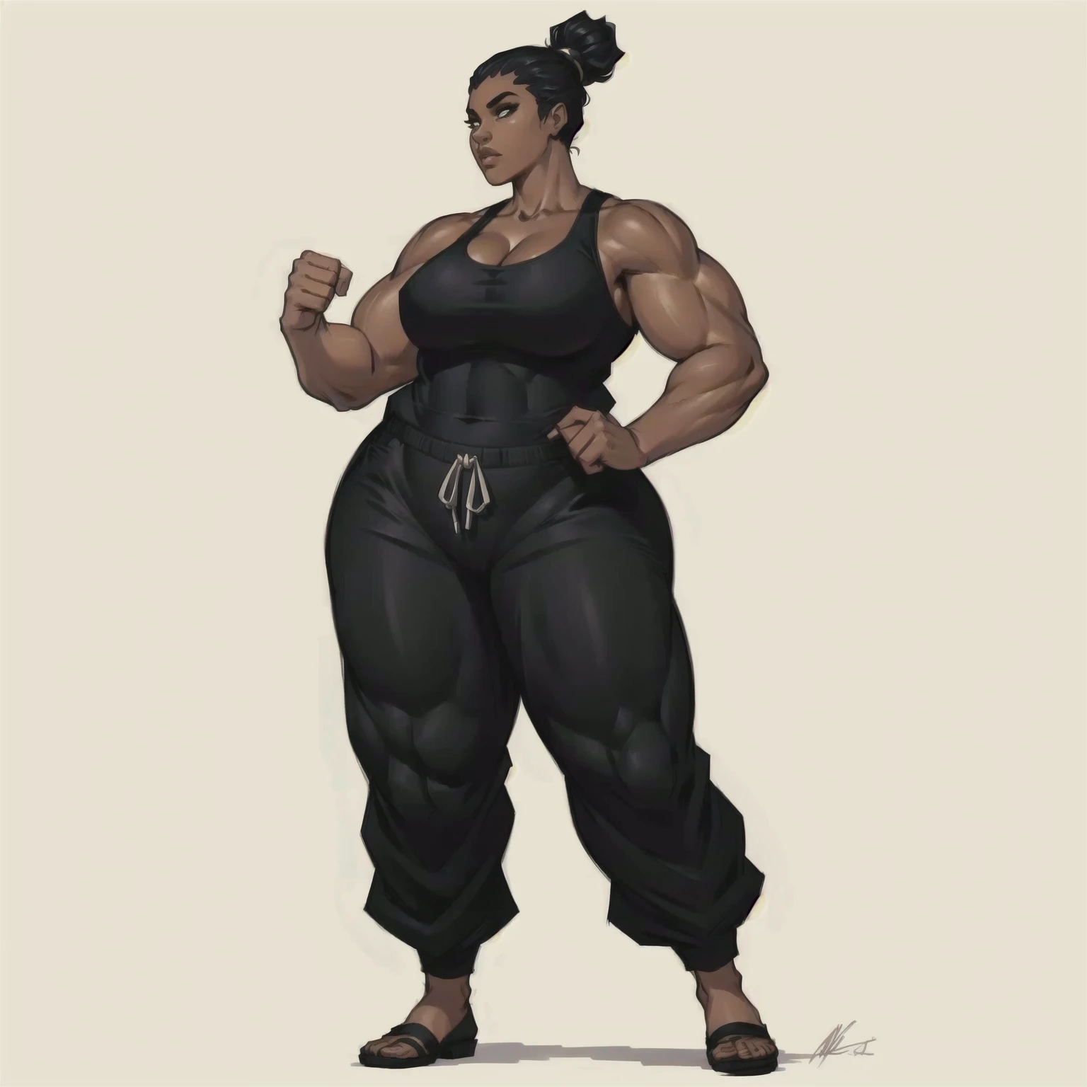 Big  woman in sportswear 