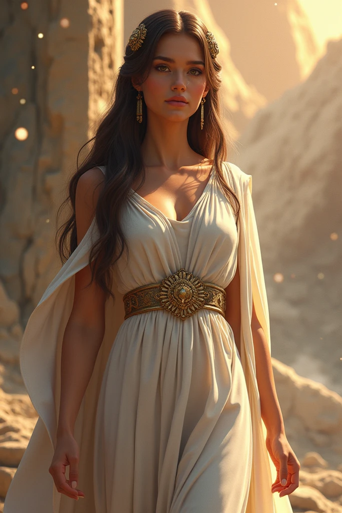 Greek GODDESS HERA straight long brown hair 