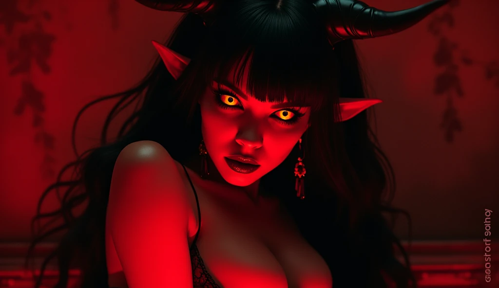 NSFW, (WETDREAM, Fiery red eyes, Horny mood&#39;s face:1.3), alone, __body parts__ Delicate and realistic skin, big, official art, All-in-one 16K wallpapers, Special details, beauty and aesthetics, beauty, Masterpiece, best quality, In cyberpunk city, Great atmosphere, Calm color palette, Calm mood, soft shadow