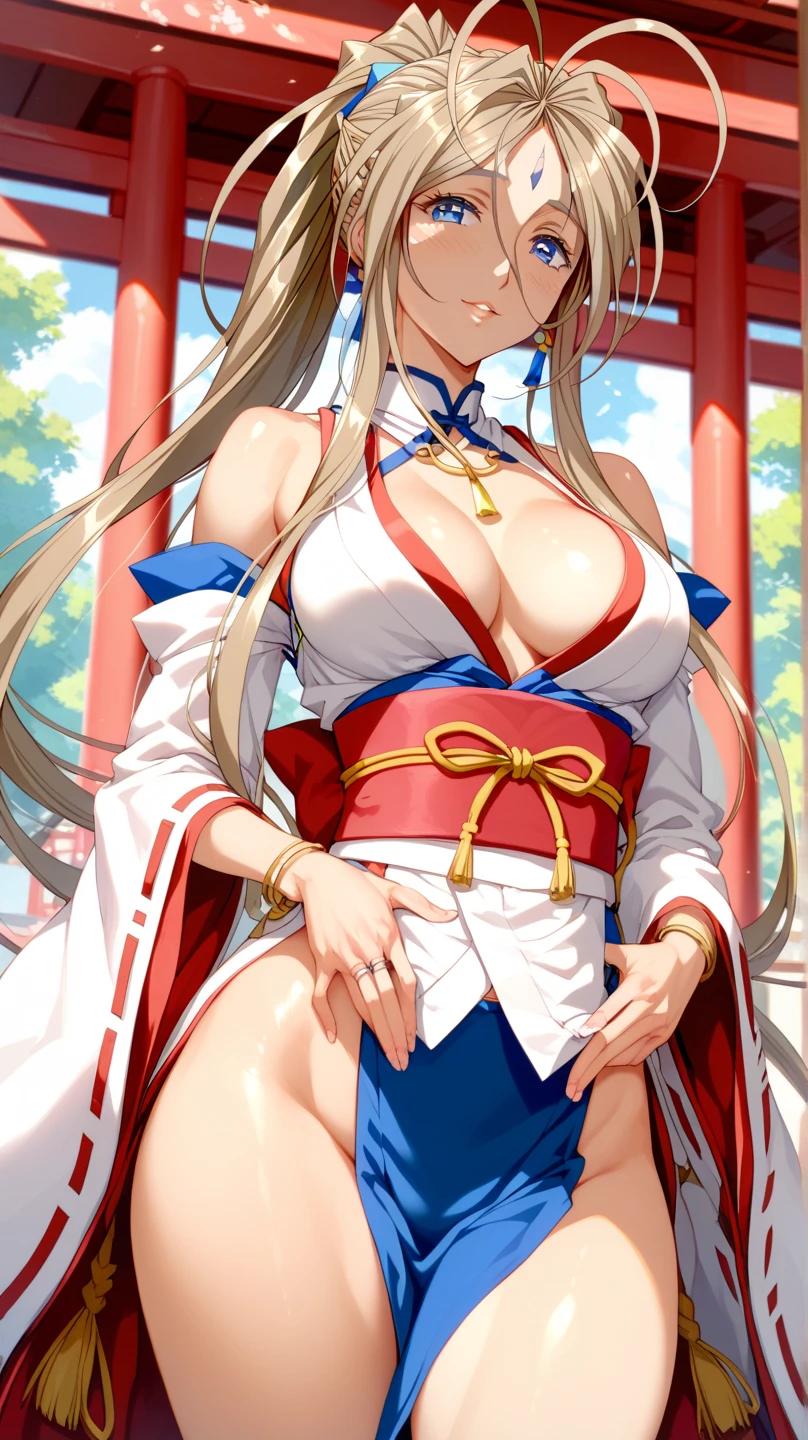 (girl), (solo), (small tits), (very long hair:1.0), blonde, (prostitute kimono:1.2), (topless), tattoo, white background