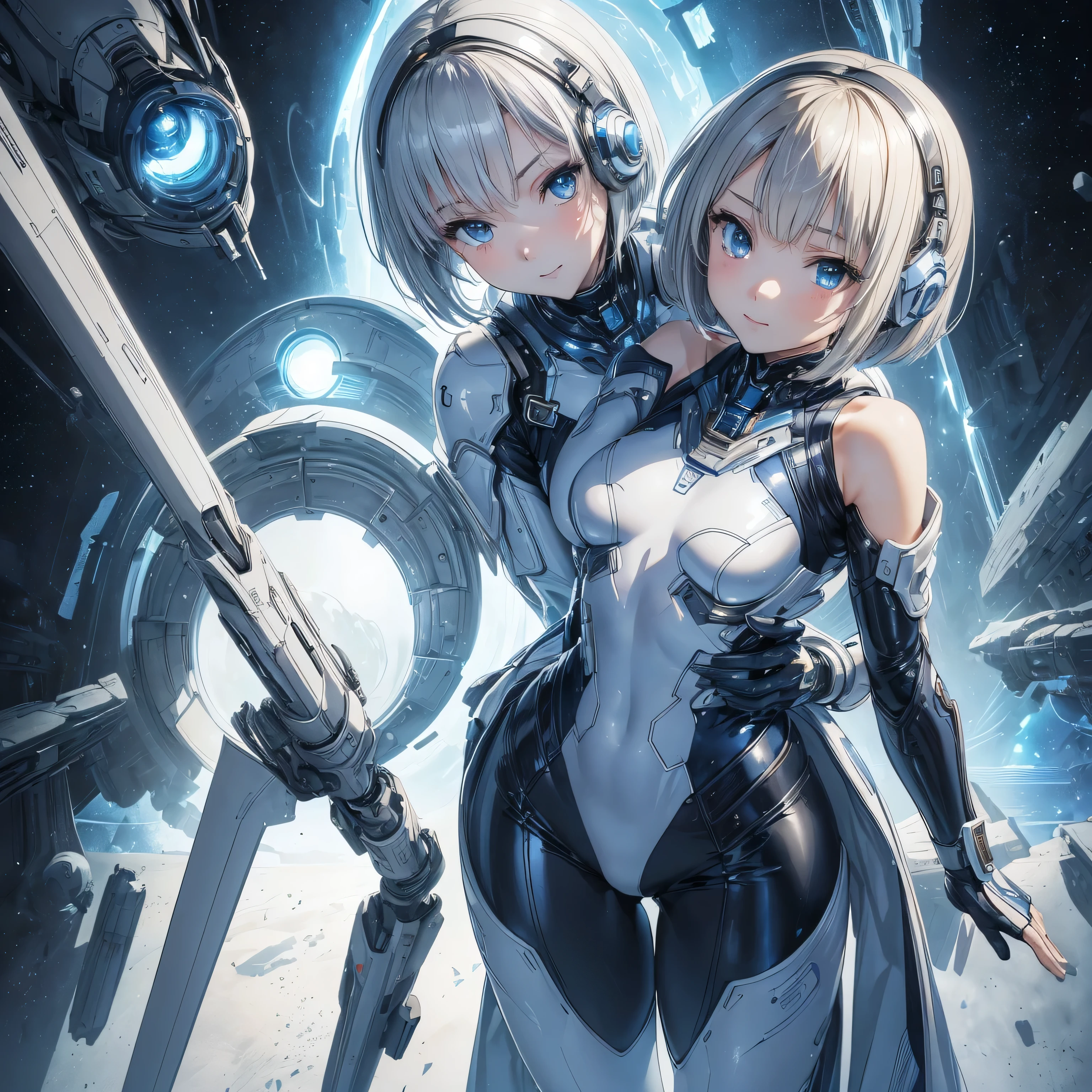 (masterpiece), realistic, beautiful face, sunlight, cinematic light, bangs, 2 beautiful sisters, full body, from above and side, BBQ, cook seafood , outdoor, school swimwear, lakeside, beautiful eyes, silver hair, perfect anatomy, very cute, princess eyes , (blue eyes) , Centered image, bioluminescence, 8 life size,8k Resolution, human hands, elegant, approaching perfection, dynamic, highly detailed, character sheet, concept art, smooth, facing directly at the viewer positioned so that their body is symmetrical and balanced, stunningly beautiful teenage girl, detailed hairstyle, fractal art, god ray, 10yo, endured sadness expression, open mouth and stick out tongue, castle ruins, airplane and contrail, rainbow, winter,naked