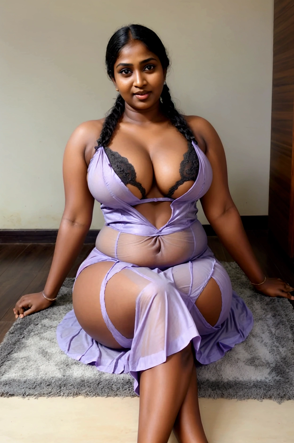 Indian bride,full fat body,in violet dress,very fat body,big fat body,chubby body,big beautiful women mallu, sitting on table ,fat thighs,pussy, spreding legs,nude pussy