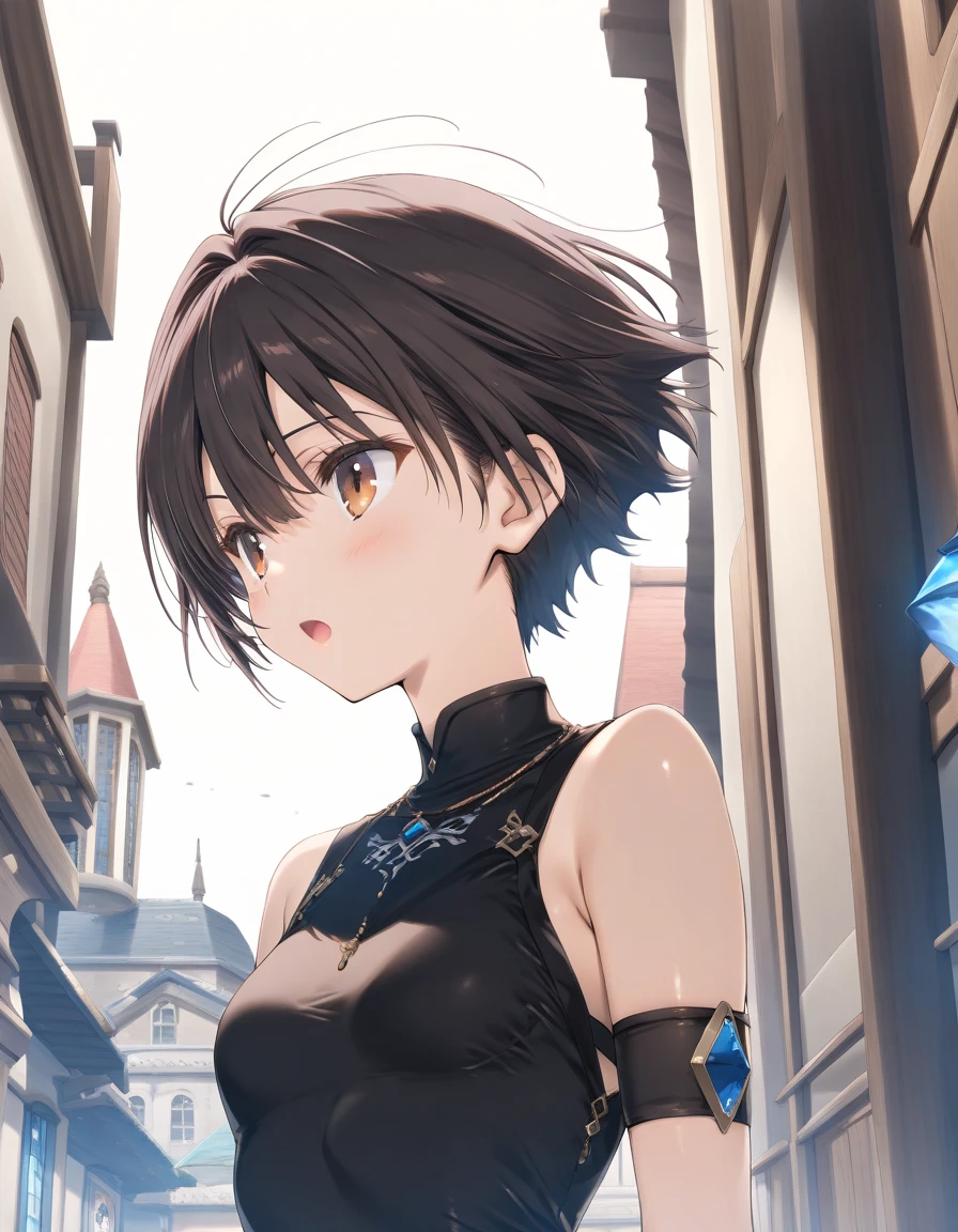 1girl, tomboy,  female, small breasts, beautiful detailed eyes,open mouth, outdoors,wind, fantasy, game CG, break,((artist:mitsumi_misato)),(artist:fujiyama),(artist:suzumori),(masterpiece), (best quality), (ultra-detailed),(Detailed Lighting), very aesthetic, newest, beauty illustration,super detailed skin, (masterpiece), (best quality), (ultra-detailed), very aesthetic lighting,newest ,hi res,absurd_res,shiny skin,2023,(shaded),digital media (artwork), realistic lighting, 4k, 8k,highres, non-web_source, official_art, photoshop_(medium)