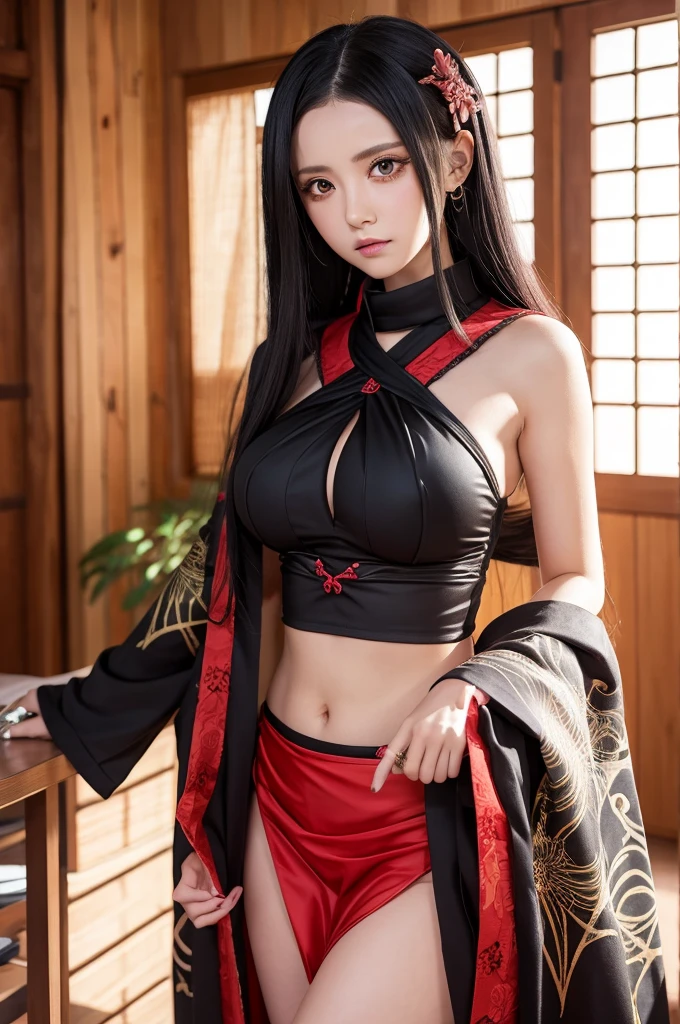 girl, sexy, smiling, spectacular body, long black fur