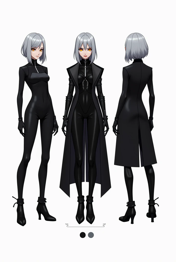 Masterpiece, manga master work, great anime, a beautiful underworld woman, gangster movie female BOSS, wearing a black silk trench coat, full body black costume standing under the empty night stars, full body standing posture, tall, slender legs, facial details, detailed body part details, side full body, 8k wallpaper