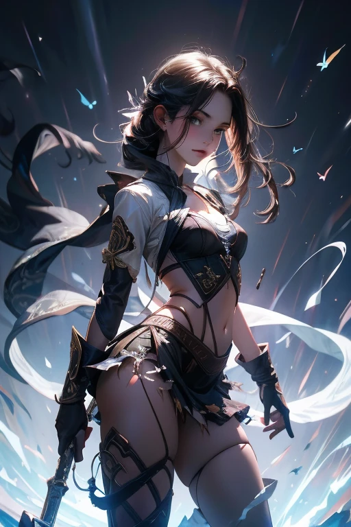(masterpiece, best quality:1.3), (final fantasy artwork concept:1.5), (upper body:1.3), perfect face, expressive eyes, 1girl, looking at viewer, 14 years old, (slim body, small breast:1.3), beautiful, anime, girl, lora, talim, 1girl, dark skin, black hair, braid pigtails, white hat, arabic clothes, see-through, (covering chest by hands:1.5), (corrupt, brainwashed, hypnotized, mind controlled:1.5), (evil smile:2.0), (big cute eyes:1.5), (empty eyes, simple eyes, glowing red pupils:2.0), (crotch tattoo, glowing tattoo:1.5), (cinematic lighting, fairy tale, realistic, dream-like, enchanting atmosphere:1.5), (fantastic and beautiful night sky, abandoned park:1.5),