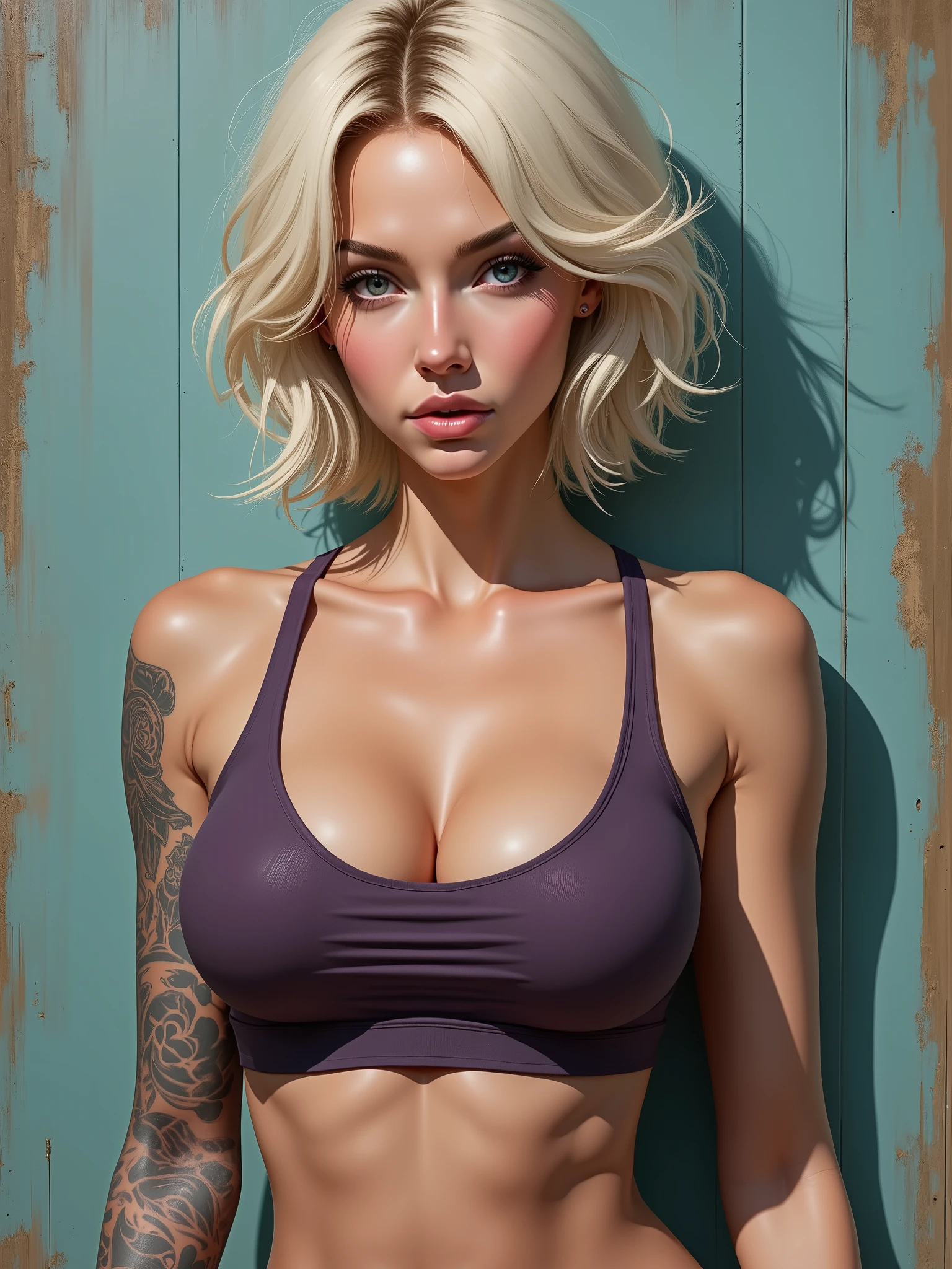 a naked blonde girl very huge tits