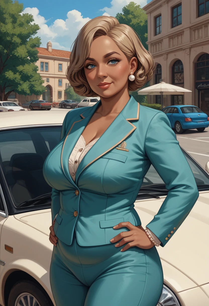 Grand Theft Auto, fotografia detalhada, Sophia Loren in mafia outfit, 8K, Ultra HD