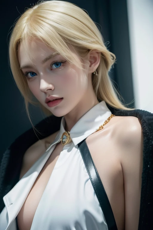 Blonde Woman, adult woman,wooman ,Long haircut,Feminine, Fighting Pose, Nice perfect face with soft skin,nice perfect face with, Concept art by Greg Rutkowski, ArtGerm, Ultra-detailed, Intricate and detailed art of Art Station Triad color trends, Fantastical, intricate detailes, Splash Screen, Complementary color scheme, realisticlying, 8K resolution, , heavy strokes