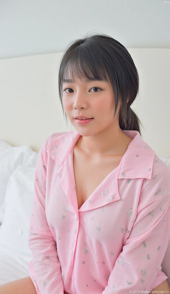 (1girl,beautiful detailed eyes,beautiful detailed lips,extremely detailed face,long eyelashes,asian girl,cartoon pajamas,minimalist bedroom,studio lighting,relaxed pose,seductive,high quality,8k,detailed,photorealistic,realistic,super detailed,masterpiece,octane render,cinematic lighting,intricate details,sharp focus,vibrant colors)