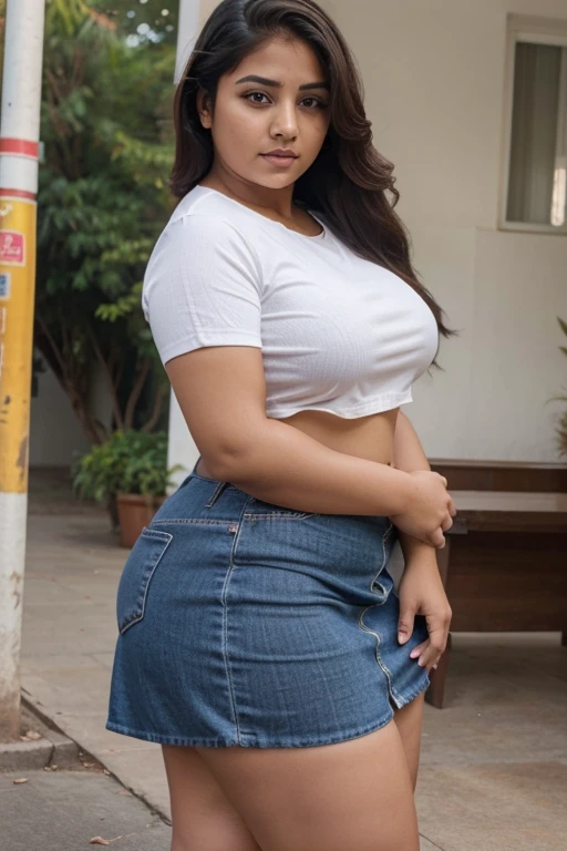 indian curvy babe, loose-fit sports shorts, thick legs