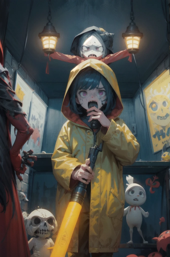 a close up of a person holding a flashlight in a dark room, little nightmares, six from little nightmares, still from animated horror movie, animated film, horror video game, horror game graphics, horror game, anton semenov, by Pixar, animation film, animated movie, anato finnstark. pixar, frame from pixar movie, indie video game horror