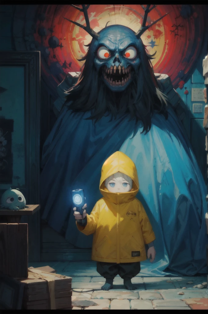 a close up of a person holding a flashlight in a dark room, little nightmares, six from little nightmares, still from animated horror movie, animated film, horror video game, horror game graphics, horror game, anton semenov, by Pixar, animation film, animated movie, anato finnstark. pixar, frame from pixar movie, indie video game horror