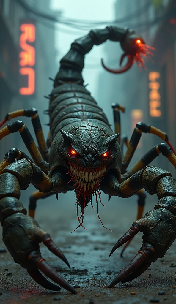 Giant hairy spider、(((Spider with a human face)))、(((Huge canines)))、((vHave horns on his head)))、(((The monster Ushi-oni)))、、Wet,slimy,Reflex muscles,Rural Japan, moon, Realistic, Very detailed, Complex,Unreal Engine,Sinomatic Lighting,Wide-angle lens, Action Shots,8K, HyperRealistic movie poster