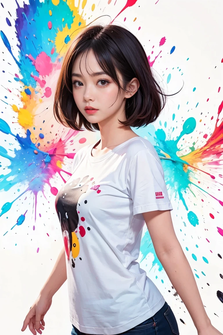  splash、 girl、art、 colorful 、nice、Artistic、Blend into the background、COOL