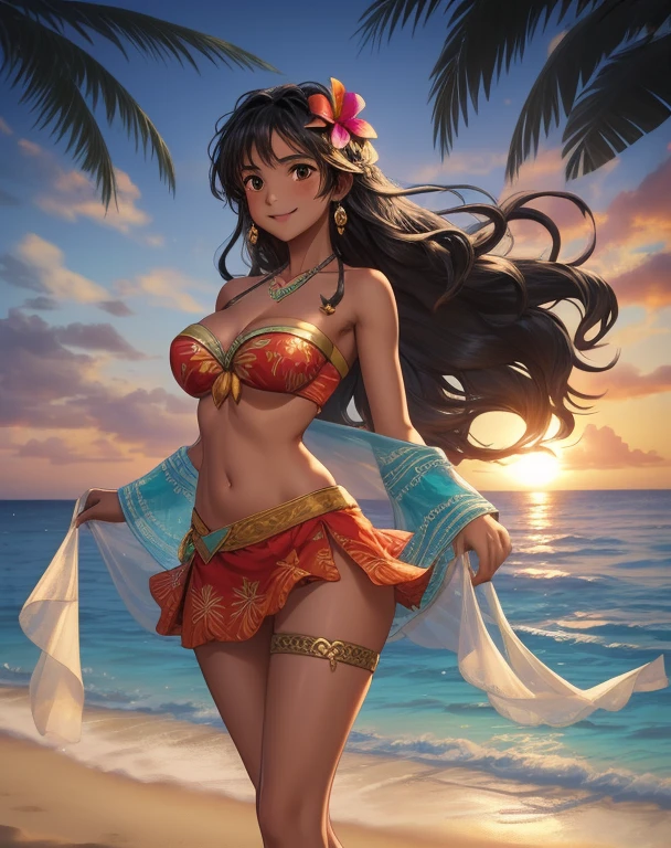 Moana, 25 year old, wearing exotic and revealing clothing in the beach