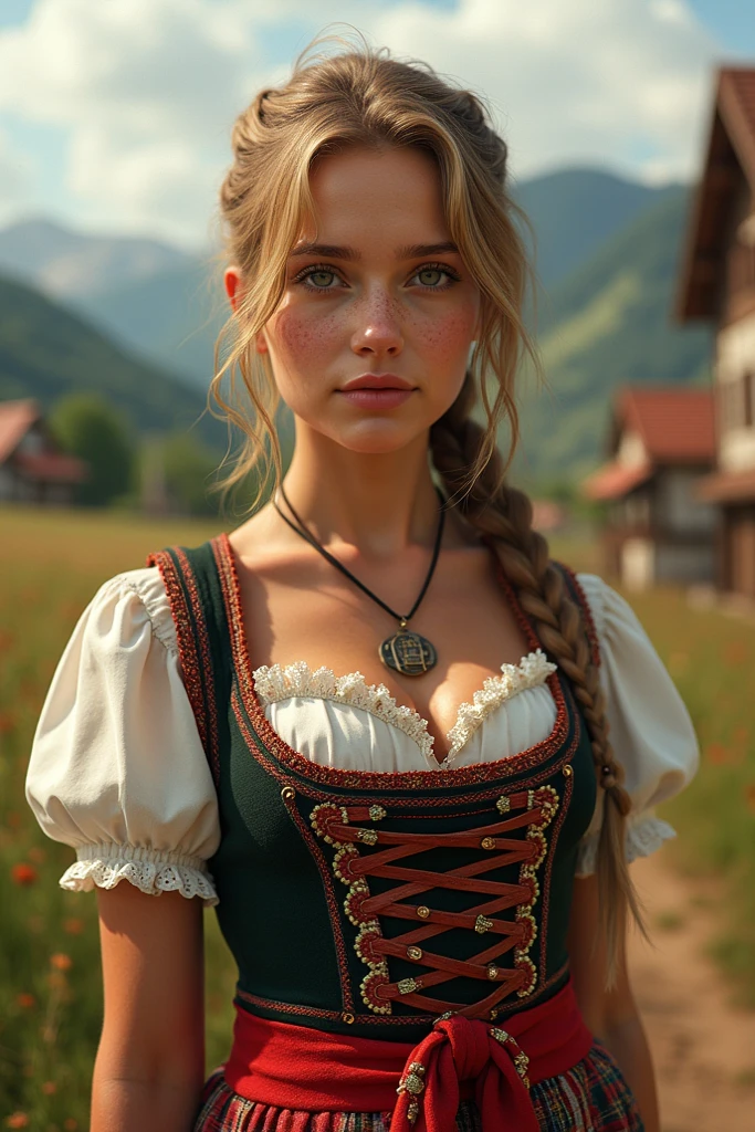 Hyper Realistic 1girl in Old West Clothing, Fantasy Art, Photorealistic, Dynamic Lighting, Artstation, Highly Detailed Face, 4K, Award Winning, cleavage