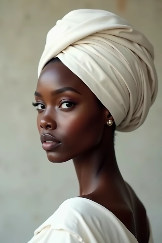 a woman with a turban and a necklace on her neck, photo of a beautiful woman, stunning african princess, gorgeous woman, dark skin, african woman, black woman, african queen, traditional beauty, photo of a black woman, with brown skin, black young woman, black african princess, dark complexion, dark skin tone, brown skin, a beautiful young woman