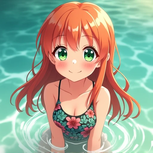 4k quality, high definition, vibrant colors, anime, lake setting, close up shot, dew drop falling off leaf into lake