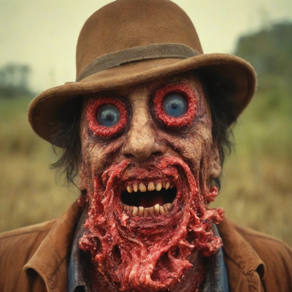 ((Decay skin)) Old zombie man, male, older male figure, ((skull face)), dreary, magnificent, fog, low key, at night, (RAW photo, 4K, Realistic, Exquisitely Detailed Skin), Masterpiece, Best quality, offcial art, Unity 8k wallpaper, Ultra detailed, Cinematic light , detaile zombie face,((bloody mouth)), rincled skin, decay skin, detailed decay skin, sitting down, legs crossed, brown skin, looking at the camera, grey long beard, dirty red and black flannel shirt, old black cowboy hat, old looking decay cowboy hat, masterpiece, best quality, extremely detailed eyes, cinematic lightning, intricate detail, highres, official art, finely detailed face, high resolution illustration, 8k, depth of field, solo, zombie, short white hair and blue eyes, short white hair, detailed blue eyes, chaotic city, upper body, looking at viewer, superb portrait, post apocalyptic background, zombie decay skin, detailed face decay, decay, terror,((skull decay face)) scary looking, extremely detailed eyes, extremely realistic photo, extreme terror, midnight moon, ((long white beard)), gothic look older nale zombie (((bloody mouth)))