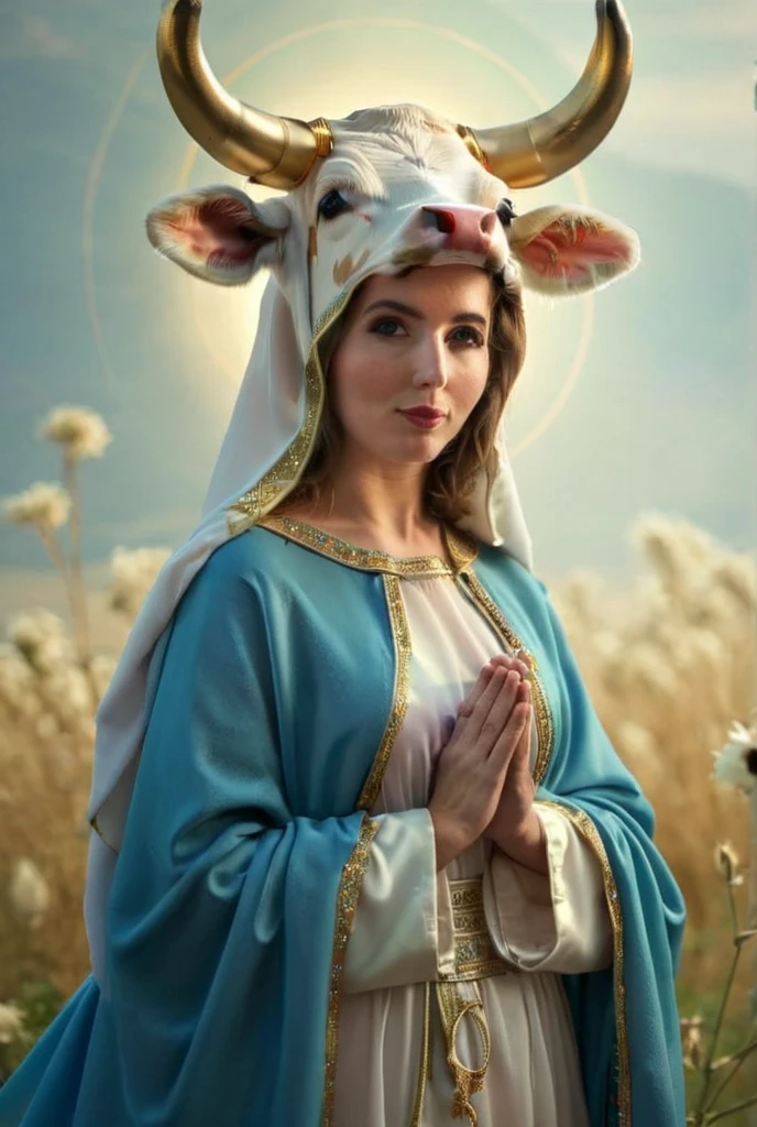 Virgin Mary, cow costume, 