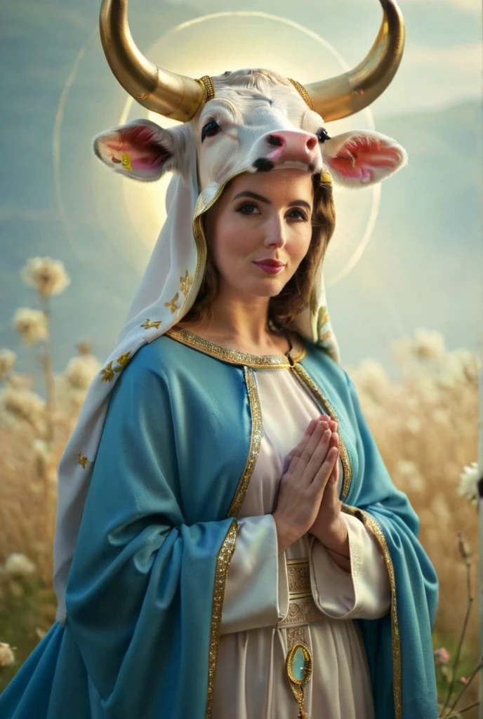 Virgin Mary, cow costume, 