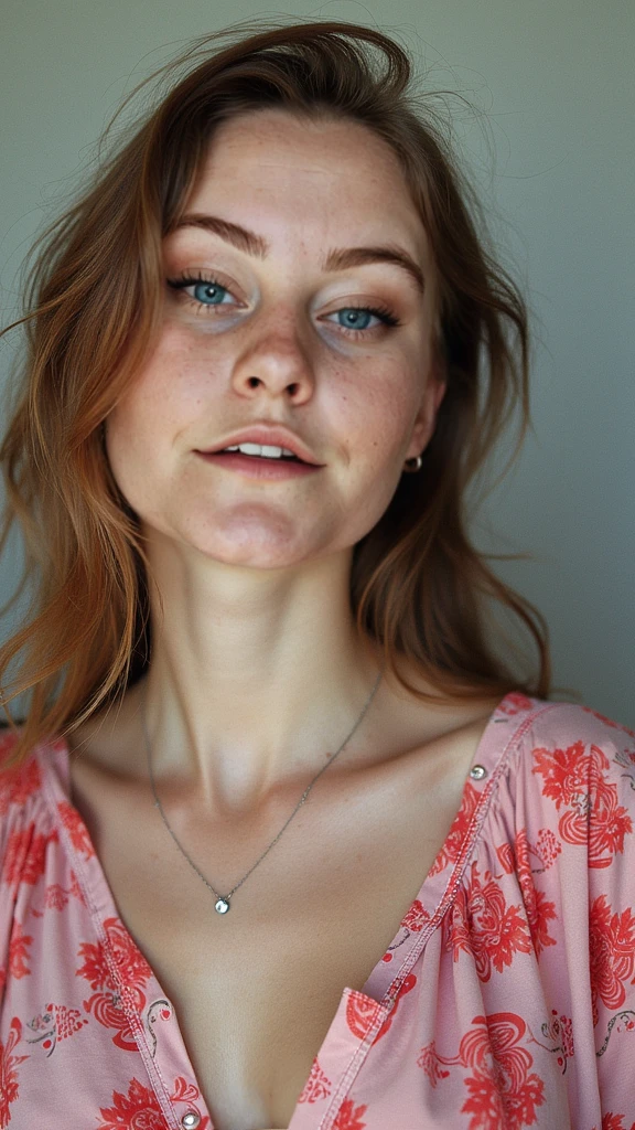 a 17mm ultrawide angle, portrait of a (redhead:1.2), freckles teacher, staying on the street of modern city, : white shirt : 18], slate atmosphere, lightroom, 35mm film, cinematic, dimmed colors, dark shot, muted colors, film grainy, lut, insane details, intricate details, hyperdetailed, closeup, twilight